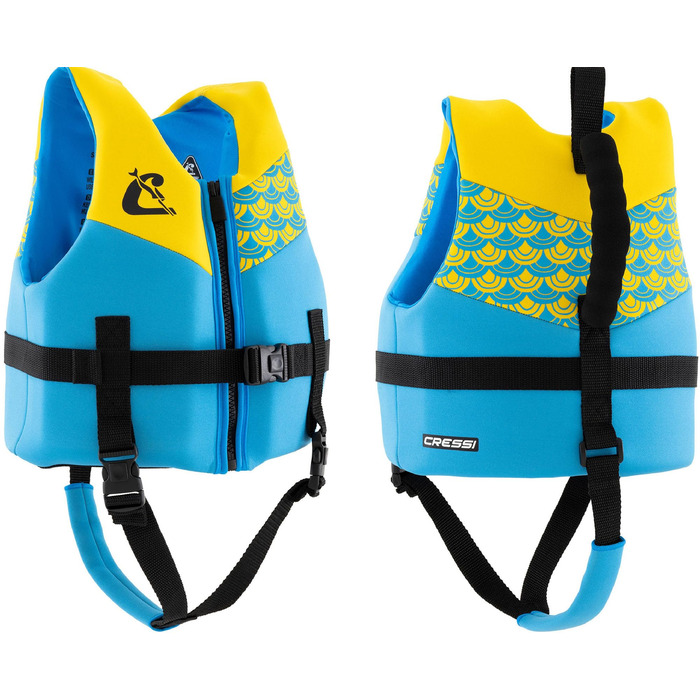 Жилет для плавання CRESSI Froggy з неопрену для дітей, блакитний/жовтий, M (3/6 років)