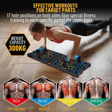 Дошка для віджимань Push Up Board, 24 в 1, складана, портативна, з двома ручками. Багатофункціональний стенд для віджимань. Ефективне тренування м'язів для чоловіків та жінок