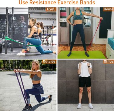 Набір фітнес-гумок Lixada з натурального латексу з дверним анкером, ручками з піни та сумкою для силових тренувань