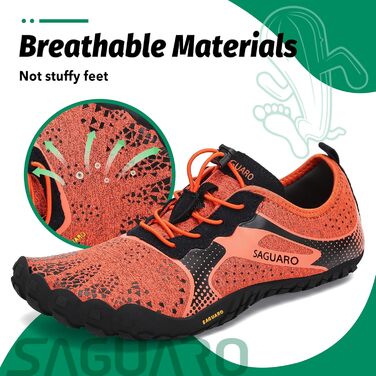 Кросівки SAGUARO Unisex для трейлраннінгу та фітнесу дихаючі помаранчеві 45 EU