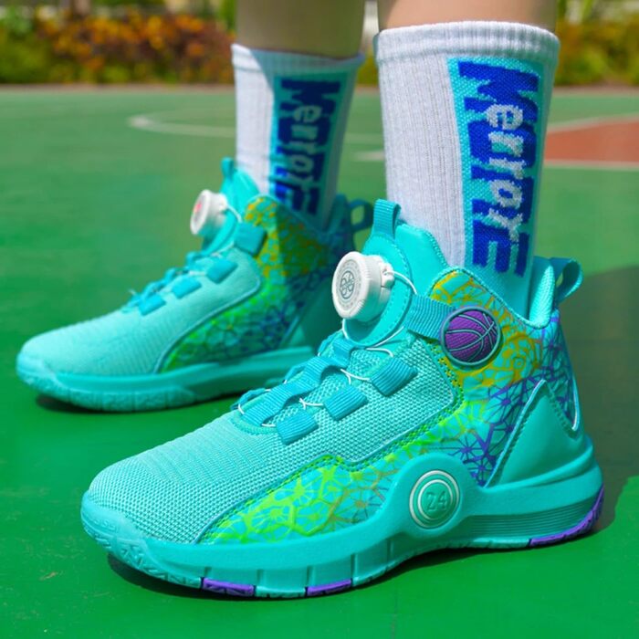 Баскетбольні кросівки з антиковзким покриттям High Top, легкі та дихаючі, зелені, розмір 39 EU, вузька колодка