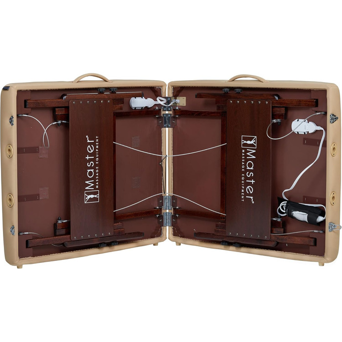 Складна масажна кушетка Master Massage Del Ray Pro 71 см з інтегрованим підігрівом ThermaTop, бежевий, портативний стіл для масажу і терапії