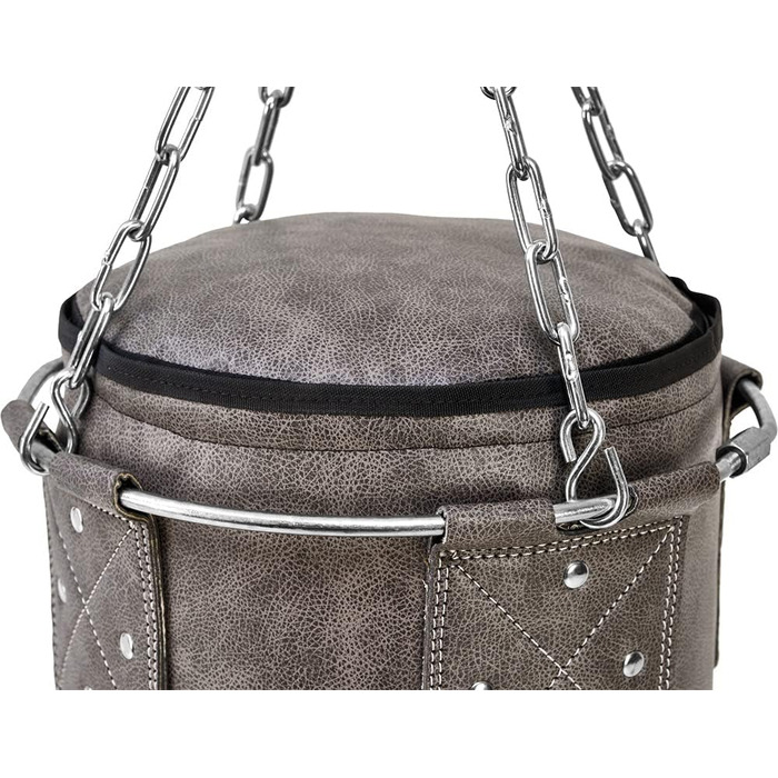 Боксерський мішок Bad Company Vintage з металевим кільцем та сталевою ланцюгом, з штучної шкіри. Розміри: 80/100/120/150/180 x 35 см (не заповнений)