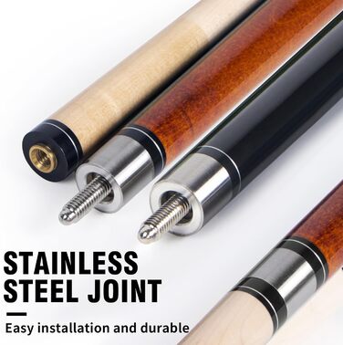 AKLOT Pool Queue: професійні кийки для більярдного столу з канадського клена, 58 дюймів, 18-21 oz, 2 шт.