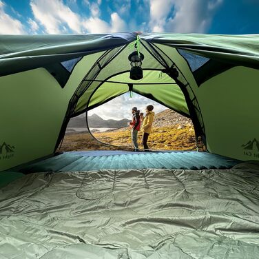 Намет Night Cat Camping 2-місний, водонепроникний, легкий, 3 сезони, з тамбуром, компактний, зелений