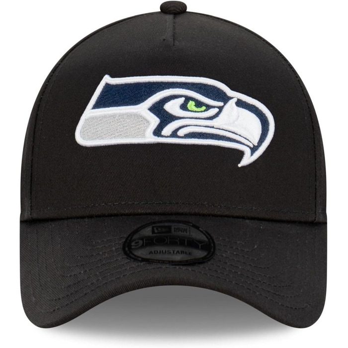 Кепка New Era NFL Seattle Seahawks 9Forty A-Frame чорна, кепка з вигнутим козирком, універсальний розмір