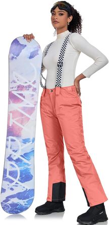 Жіночі гірськолижні штани ALOGO з мембраною, непромокаючі, теплі, для катання на сноуборді та лижах, знімні лямки, знімний снігозахист, для активного відпочинку на зиму, Orange, XS