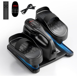 MOMODA Міні електричний тренажер для дому, компактний еліптичний тренажер під стіл, дисплей, 12 швидкостей, тихий та портативний, для дорослих та людей похилого віку