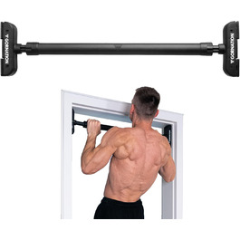 Климмустанг GORNATION для дверного прорізу, багатофункціональний турнік для турніку, віджимань та інших вправ, чорний. Ідеально для калістеніки та загального фітнесу.
