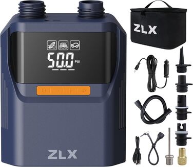 Електричний насос ZLX для SUP, каяків, човнів та наметів. Акумуляторний, 50 PSI