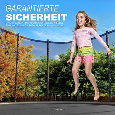 Батут JUMMICO Outdoor для дітей Ø 183/228/305/366/427 см з сертифікацією GS, з драбиною та бічною кишеню (228 см), чорний