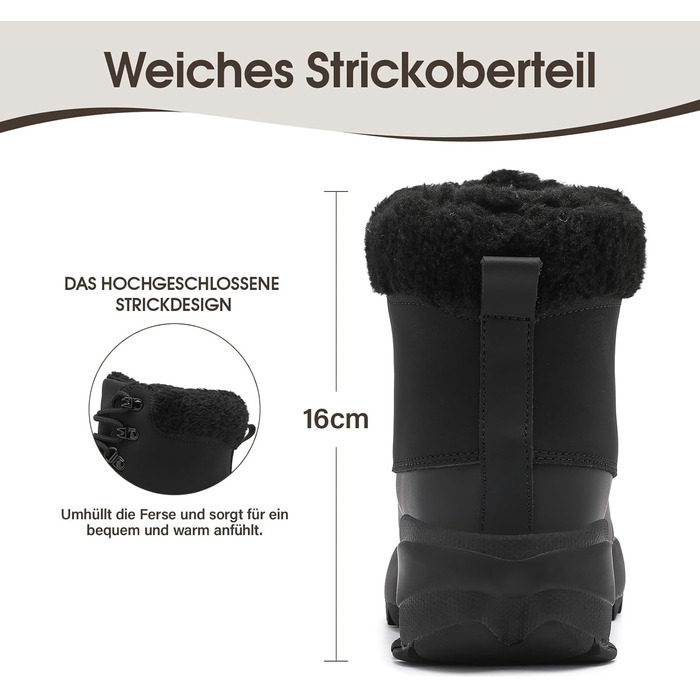 Зимові черевики без шнурівки з підкладкою, водонепроникні черевики до щиколотки для жінок, теплі снігові черевики з неслизькою підошвою, розмір 37-42, зелений (39 EU, чорний)