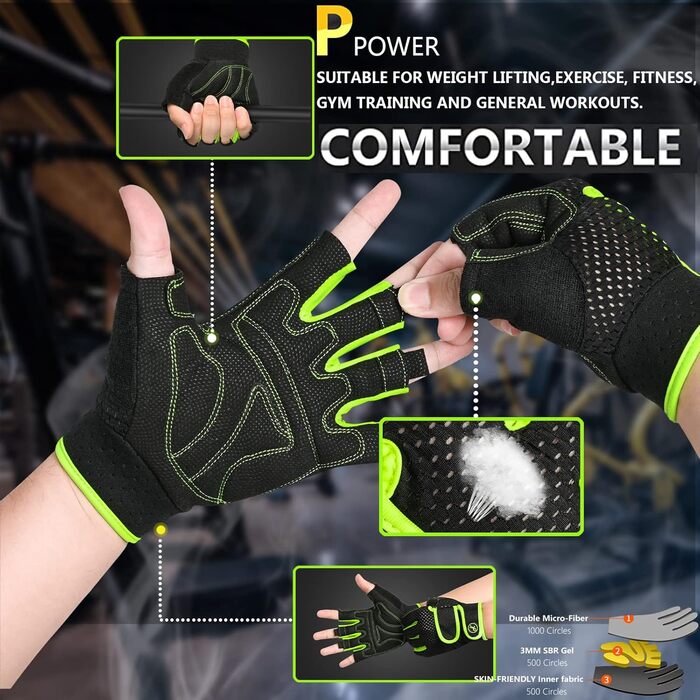 MOREOK Фітнес рукавички для тренувань - Жовті рукавички для важкої атлетики, силових тренувань, підйому ваги, тренувань, тяги, підтягувань (M)