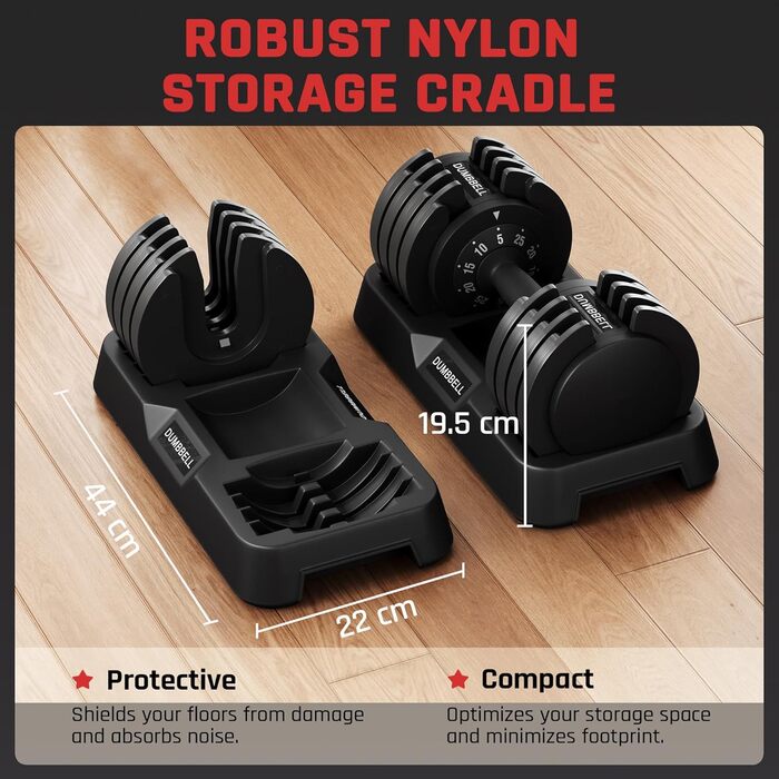 Регульована штанга Yaheetech 2,5-24 кг, 15 рівнів, сталева, з подвійною фіксацією, протиковзка, для дому, спортзалу, офісу