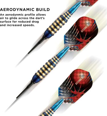 Дротики для дартсу VIPER Atomic Bee з м'яким наконечником, 16 г, сині, для електронного дартсу