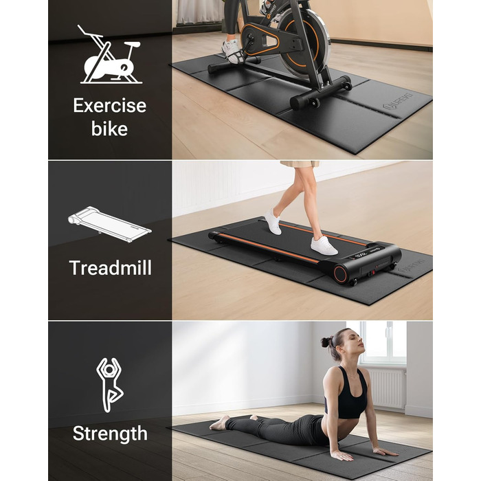 UREVO Smart Walking Pad: Компактний біговий килимок під стіл з двома амортизаторами, додаток для фітнесу з аналітикою та режимом MIIT, керування пультом або додатком, для дому та офісу