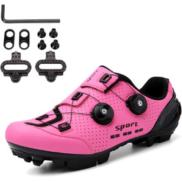 Велотуфлі MTB SDEQA для чоловіків та жінок, сумісні з SPD, унісекс, рожеві, 39 EU