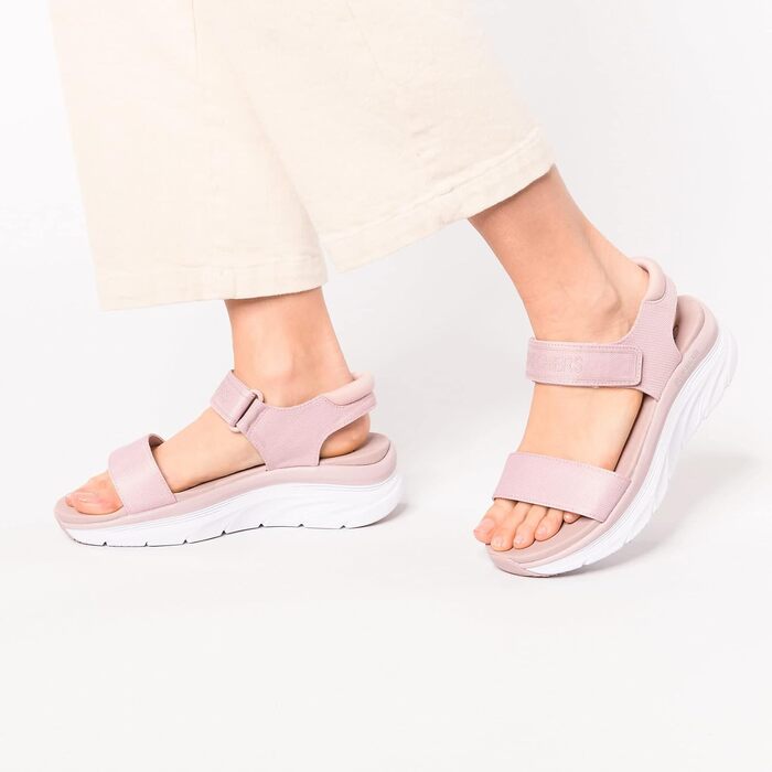 Сандли Skechers D'Lux Walker New Block для жінок (35 EU, Blush Mesh)