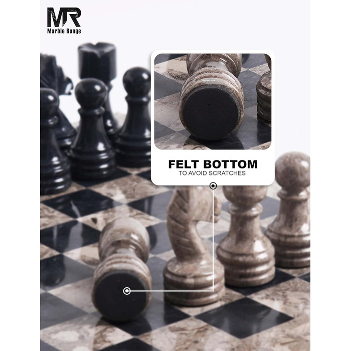 Шаховий набір з мармуру для дорослих, ручної роботи, 32 фігури, 2 додаткові королеви, коробка для зберігання, розкішна подорожна гра, елегантний подарунок для дому (чорний & кораловий) (Океанічний & Чорний)