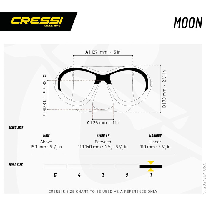 Дитяча маска для плавання та дайвінгу Cressi Moon Kid, 7–15 років, силіконова, антиалергенна, стійка до подряпин, регульована, синьо-лаймова