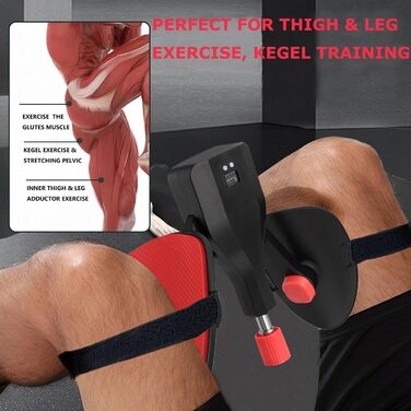 Тренажер для стегон Wooa Thigh Master 35 кг з регульованим опором, лічильником, для вправ для стегон та внутрішньої поверхні стегна, для тренування тазового дна та стегон, для домашніх тренувань