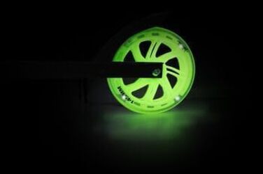 Алюмінієвий самокат Muuwmi Neon з LED колесами, регульований, ABEC 5, 200/215 мм, легкий і міцний, світиться, GS сертифікат