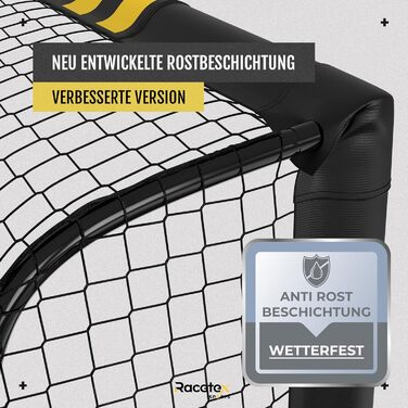 Футбольні ворота Racetex для саду, дітей і дорослих з антикорозійним покриттям, з анкерами для ґрунту та повною амортизацією