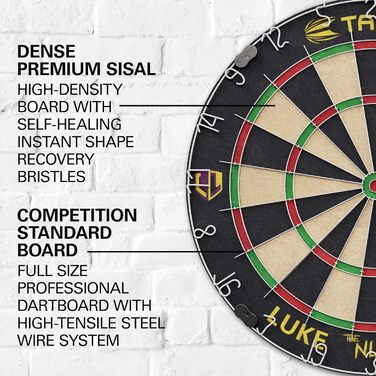 Професійний набір для дартсу Target Darts Luke Littler 'The Nuke' — дартс-дошка, 2 сталеві дротики, стандартна лінія для кидків, аксесуари