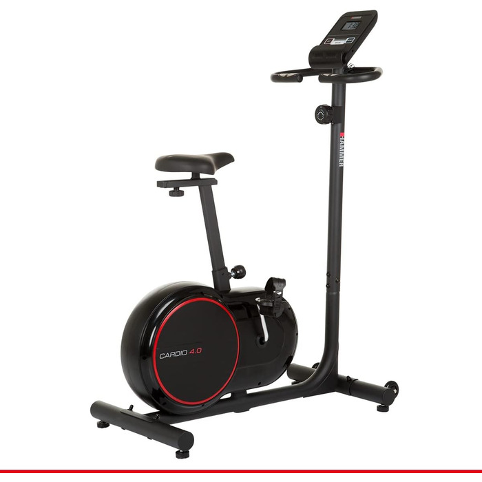 Велотренажер HAMMER Cardio 4.0 з низьким опором, безшумний, з регулюванням комп’ютера, широким і низьким входом, тримачем для планшета