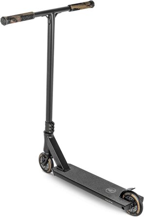 Movino Maniac - професійний фристайл скутер для трюків. IHC-компресія, street-deck, T-bar 59x54 см, колеса 110 мм, ABEC9, вага 3,8 кг, колір золотий