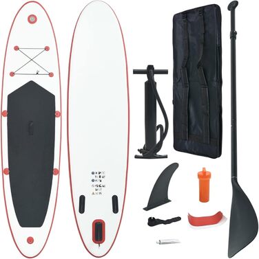 Надувна дошка для сапбордингу BaraSh Stand Up Paddle, червоно-біла, для серфінгу та веслування