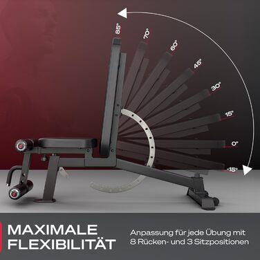 Sportstech Hantelbank BRT700: Багатофункціональна лава для дому, 21 в 1, чорна