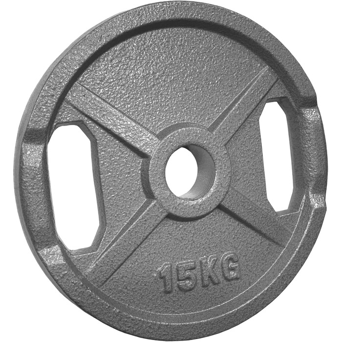 Диски для штанги POWER-XTREME, чавунні, 50 мм, з ручками, вага 0,5–40 кг, сіра студійна якість
