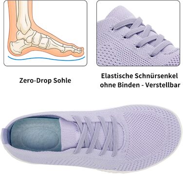 Жіночі кросівки Barfuss - легкі дихаючі сліпони для дому та занять спортом (42 EU, світло-фіолетовий)