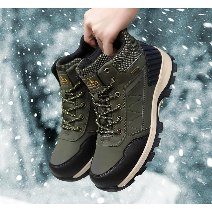 Чоловічі зимові черевики ARRIFIO BELLO: зимові черевики, вандер-черевики, трекінг черевики, утеплені, з антиковзанням, розмір 41-46, колір зелений