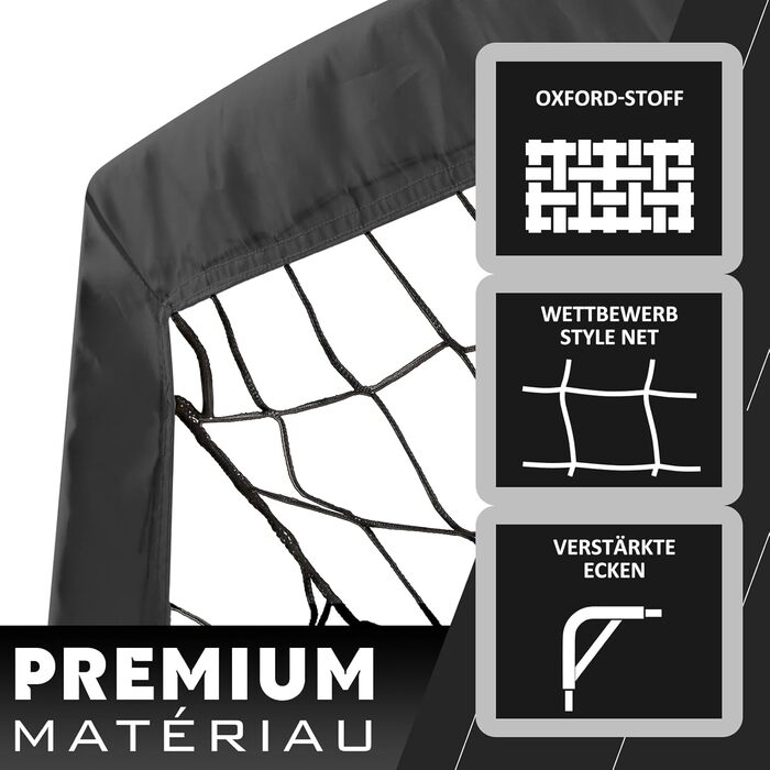 Дитячі воріта для футболу RUNBOW 1,8 x 1,2 м, портативні, з сумкою для перенесення (2 шт., чорний)