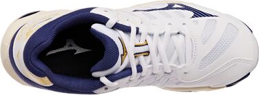 Волейбольне взуття Mizuno Wave Voltage, чорно-біле, 42 EU, White Blueribbon Mp Gold