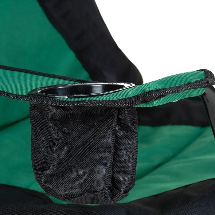 Зручний складаний стілець для кемпінгу Outtec, 130 кг, з високою спинкою, підсклянник, сумка, риболовний стілець, зелений