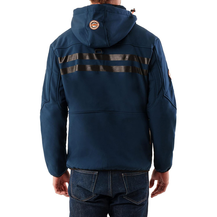 Куртка Softshell Geographica Norway Royaute для чоловіків, водонепроникна, вітростійка, тактична, для хайкінгу, катання на лижах, осінь-зима-весна (S, Navy Blue)