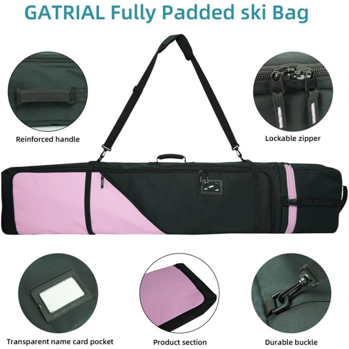 Чохол для сноуборду AUMTISC, чорний/синій, для сноубордів 155-180 см, водонепроникний, з регульованими лямками