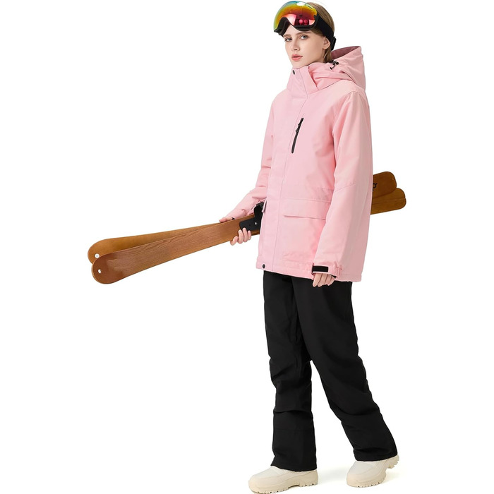 Жіночий комплект гірськолижний HOTIAN: куртка та штани, водонепроникний, вітронепроникний, теплий, для сноубордингу та гірськолижного спорту, M, DBK+BK