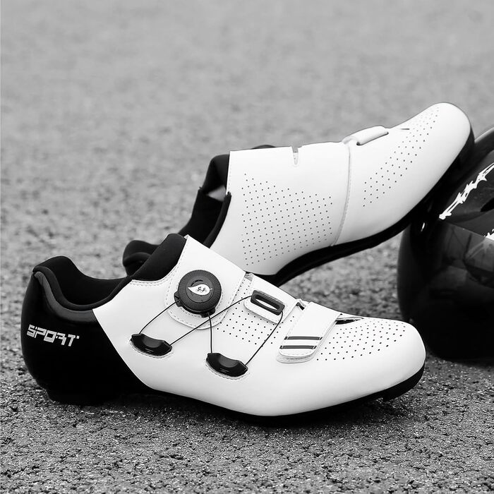 Велотуфлі NGARY для чоловіків та жінок, сумісні з Peloton, Look, SPD, SPD-SL, Delta, білі