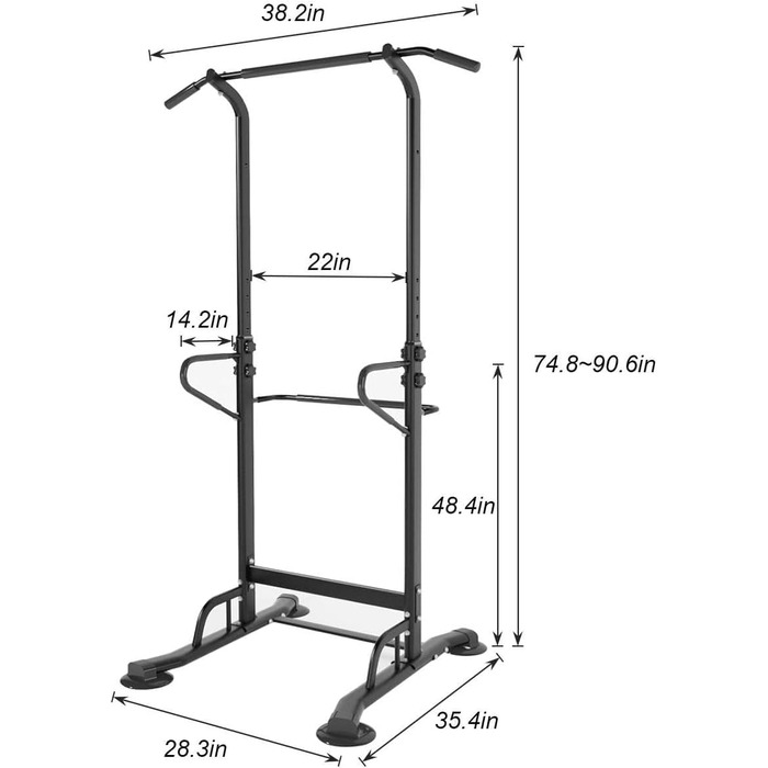 Силовий комплекс SogesGame Power Tower: регульований турнік, бруси та станція для вправ з антиковзаючою базою для тренувань вдома