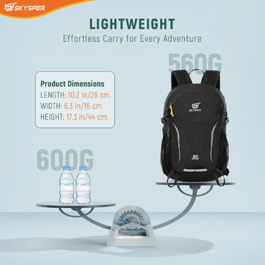 Рюкзак SKYSPER 20L для чоловіків і жінок, легкий туристичний, компактний, для трекінгу та спорту на відкритому повітрі, екологічний