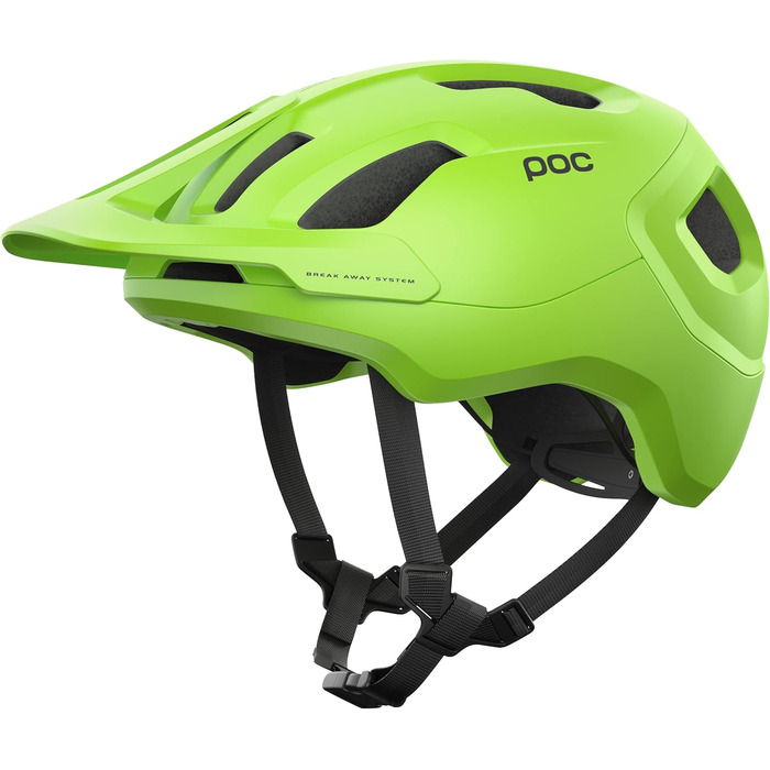 Велошолом POC Axion для трейлового катання, XS (48-52 см), флуоресцентний жовто-зелений, матовий, модель 2023, із запатентованою системою безпеки