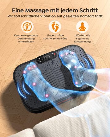 Платформа вібраційна Burever 150W з пультом, 99 рівнів інтенсивності, 5 програм, для масажу ніг, тренувань та формування м'язів