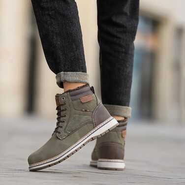 Чоловічі зимові черевики ANALEAF - теплі, непромокаючі, з антиковзаючою підошвою, для прогулянок та походів, зелені, 43 EU