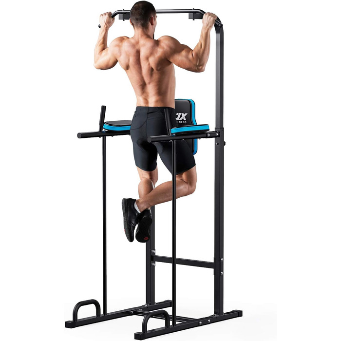 Стійка для підтягувань та віджимань JX FITNESS Kraftturm, багатофункціональна станція для тренувань, турнік, бруси, прес, домашній спортзал