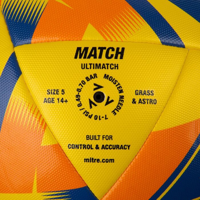 Футбольний м'яч Mitre Unisex Jugend Ultimatch, підвищений контроль, додаткова зносостійкість, точність, для дітей та підлітків