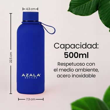Термос Azala для води 2 л + 500 мл, спортивна пляшка, чорна та синя